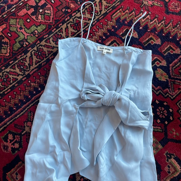 Djerf Avenue Tie Tank Top Baby Blue XXS - Picture 2 of 3